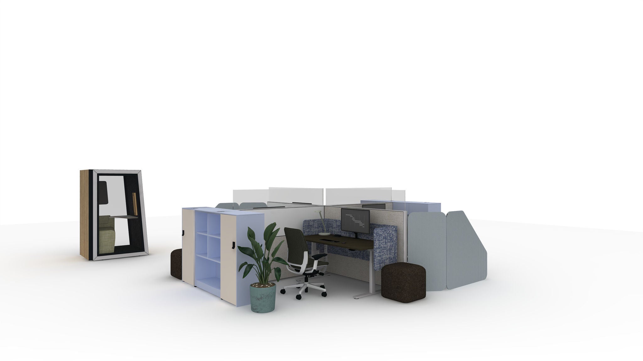 Pinwheel Workstation - Deep Focus - APL00008 - Steelcase