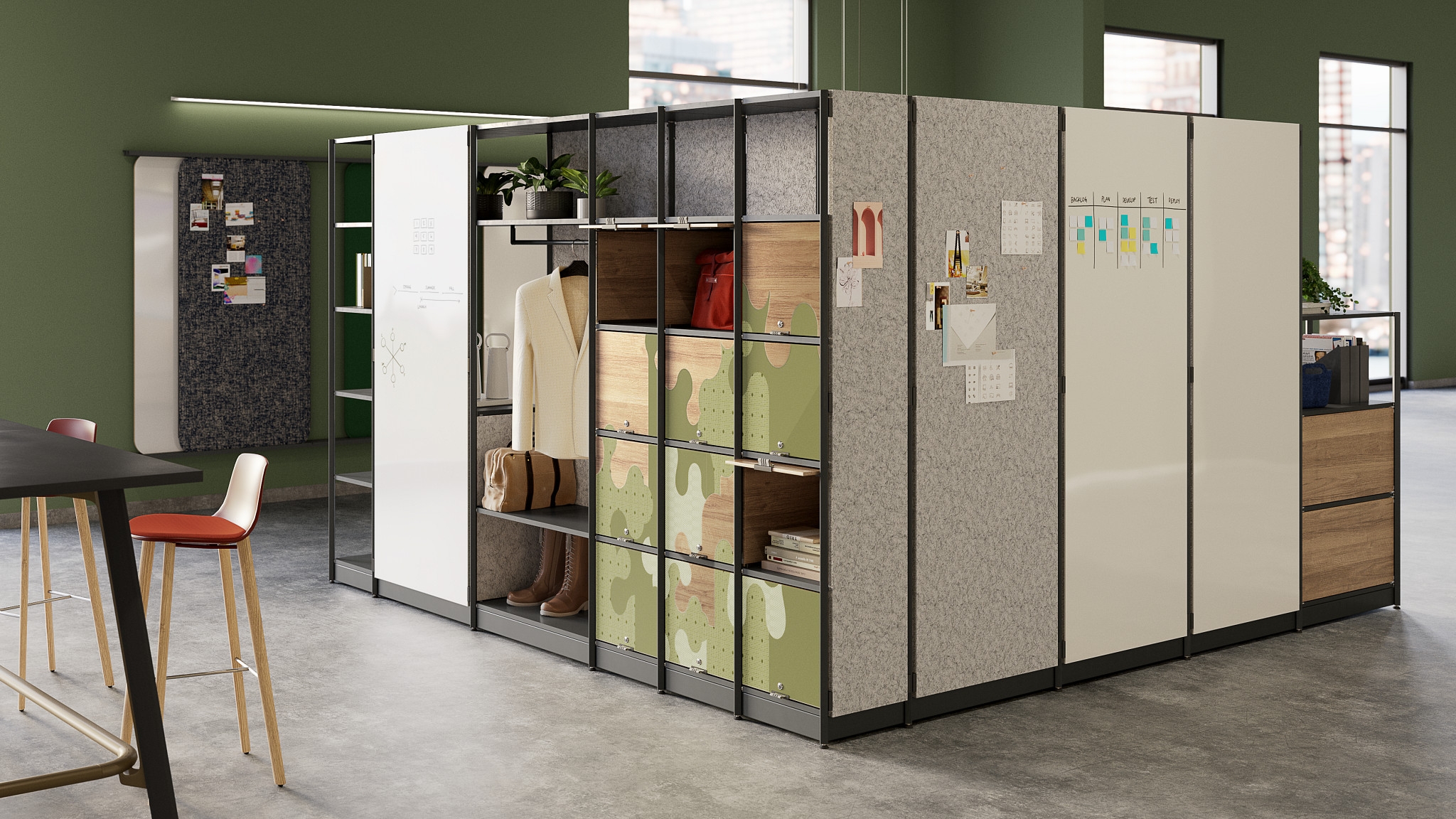 Steelcase Flex Active Frames Storage & Boundary Structure | Steelcase